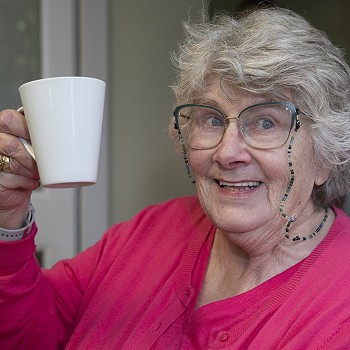 Anne Marie celebrating 35 years of Cartref Bryn yr Eglwys